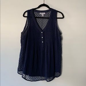 Motherhood Maternity sleeveless polka dot top.